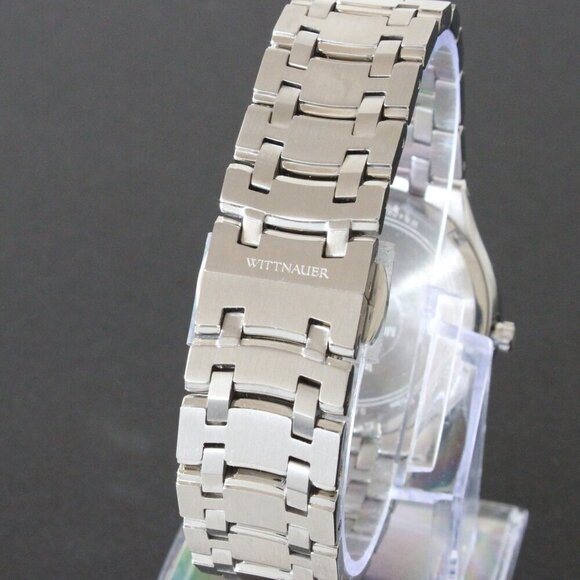 Wittnauer Ladies Dress Watch 8 Diamonds On Black Sun-ray Dial 36mm - Picture 11 of 13